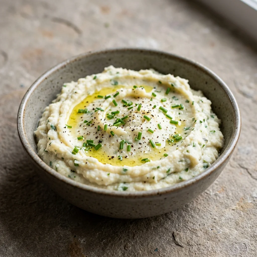 Paleo Garlic-Herb Mashed Cauliflower