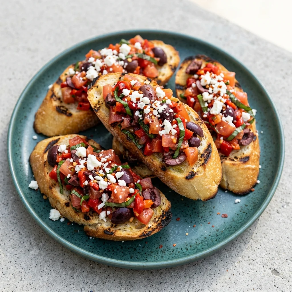 Spicy Mediterranean Bruschetta with Chile Kick
