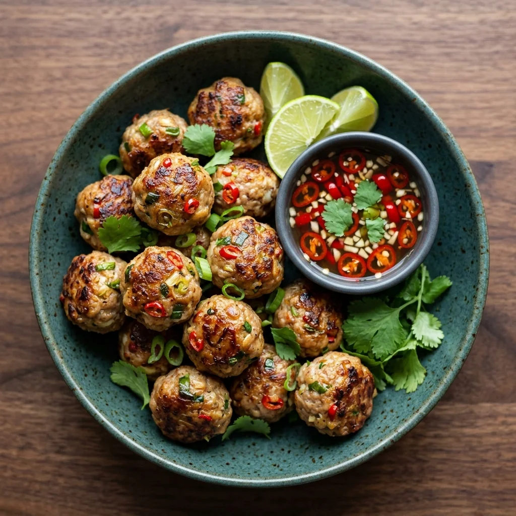 Spicy Thai Mini Meatballs with Chile Kick