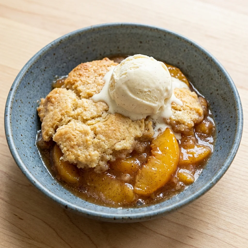 Crockpot Peach Cobbler