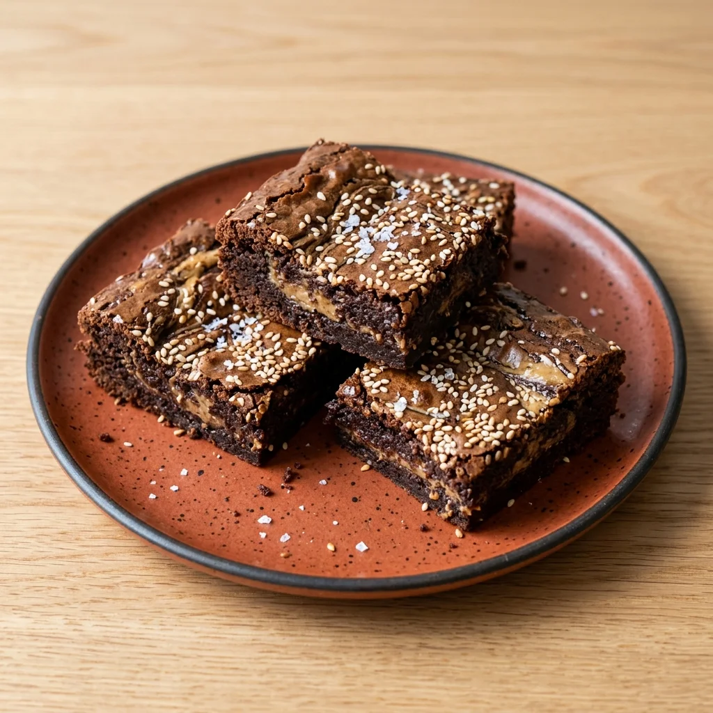 Tahini Brownies with Sesame Seeds