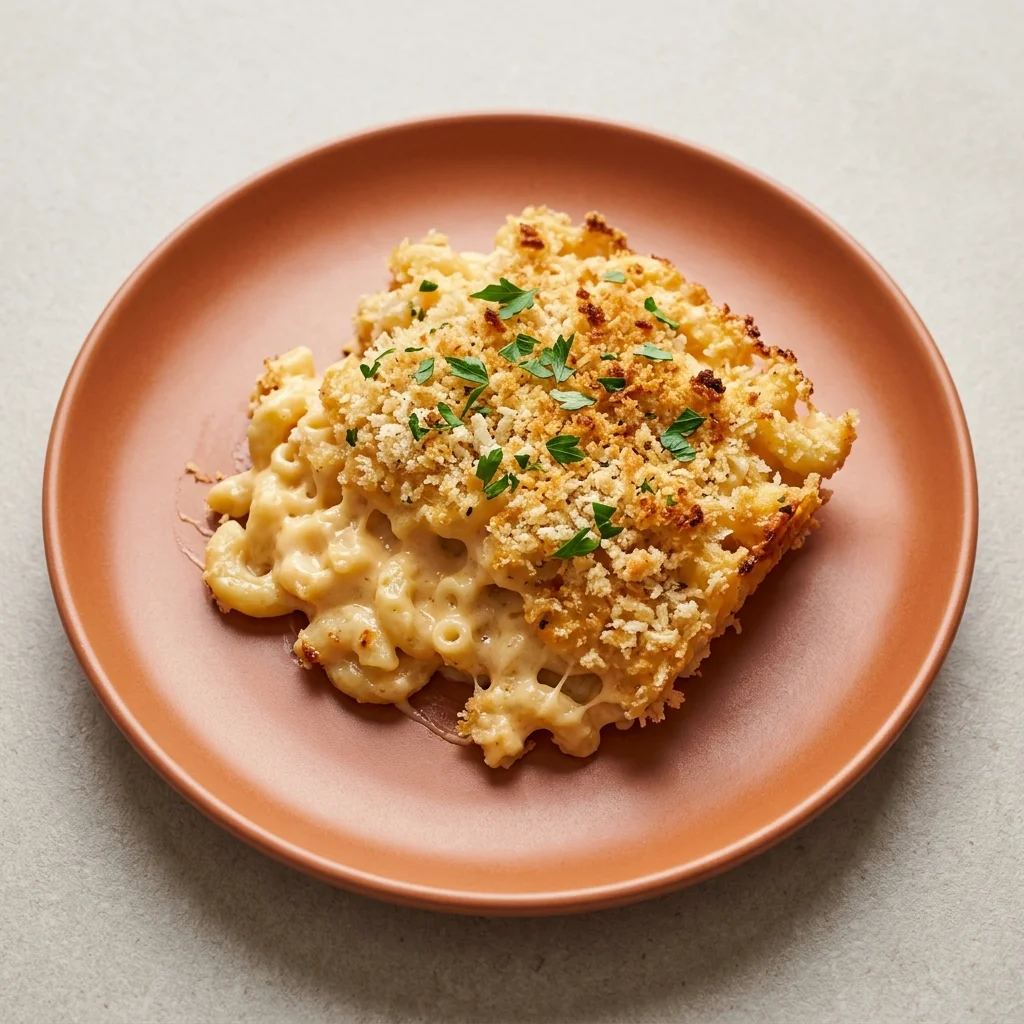Baked Mac and Cheese with Buttery Breadcrumb Crust
