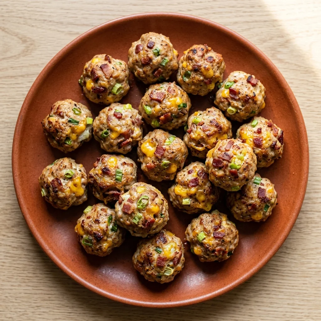 Cheddar Bacon Turkey Meatballs with Scallions