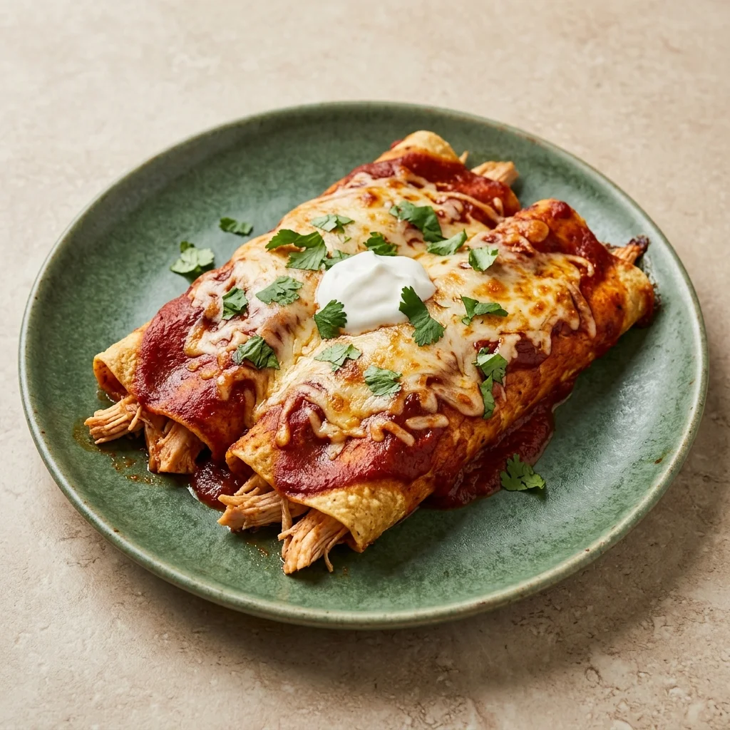 Chicken Enchiladas with Red Sauce