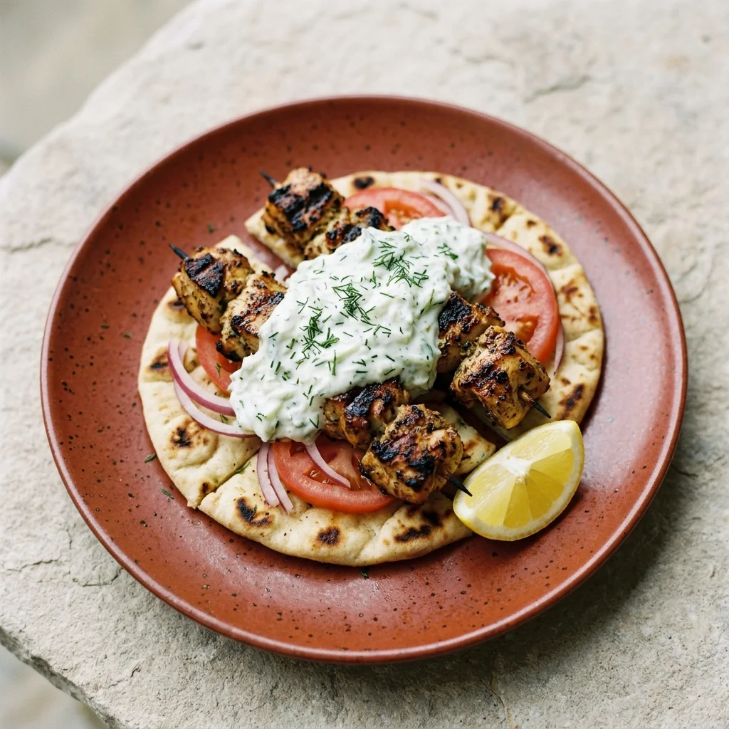 Chicken Souvlaki with Tzatziki