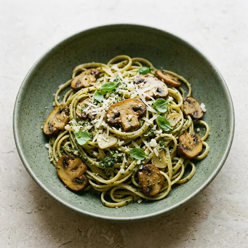 Classic Mushroom Pesto Pasta