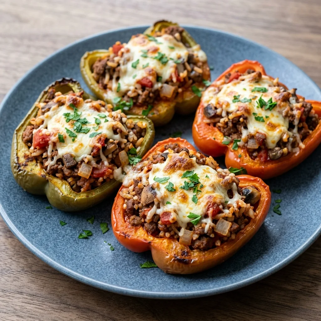 Classic Mushroom Stuffed Peppers
