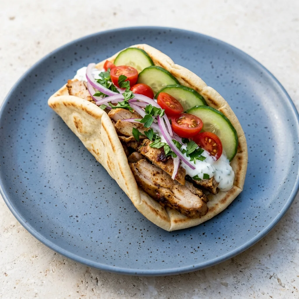 Garlic Yogurt Chicken Gyros with Cucumber