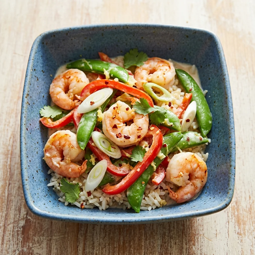 Lemongrass Coconut Shrimp Stir-Fry with Lime