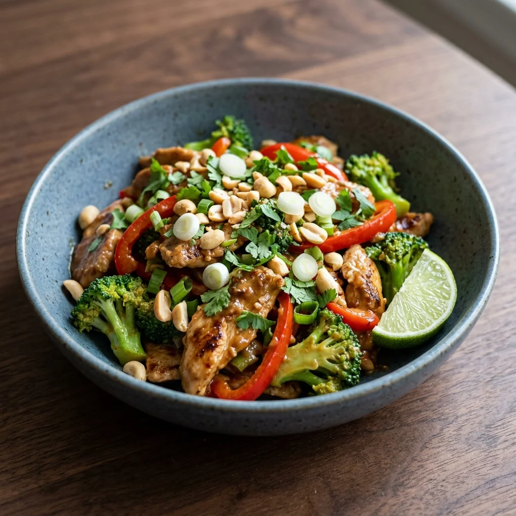Peanut-Lime Chicken Stir-Fry with Crunchy Peanuts