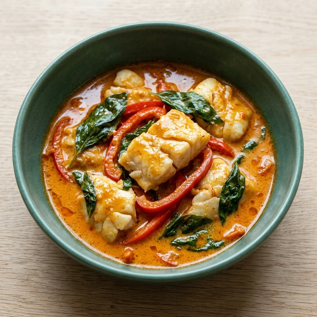 Thai Red Curry Cod with Basil