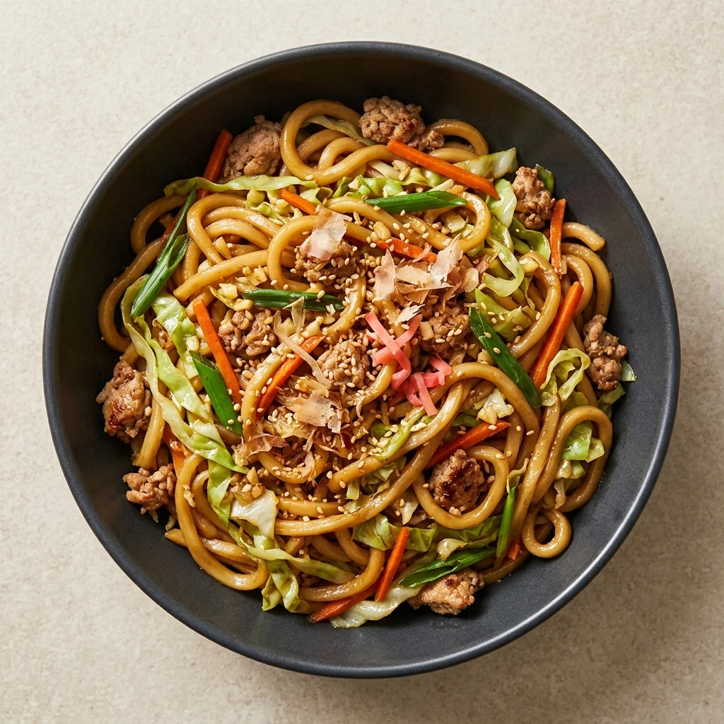 Yaki Udon with Pork and Cabbage