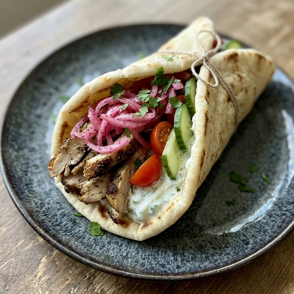Za'atar Chicken Gyros with Sumac Onions