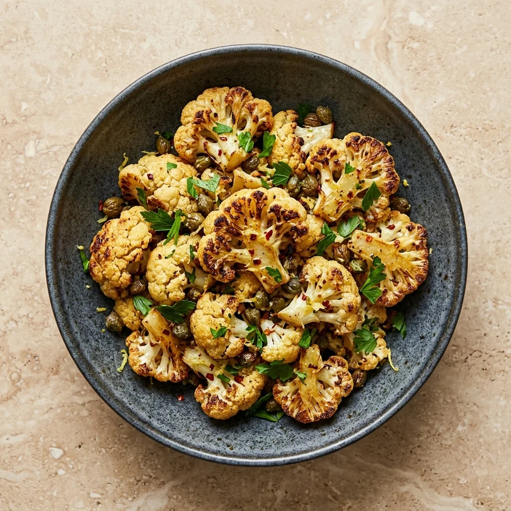 Roasted Cauliflower with Lemon and Capers