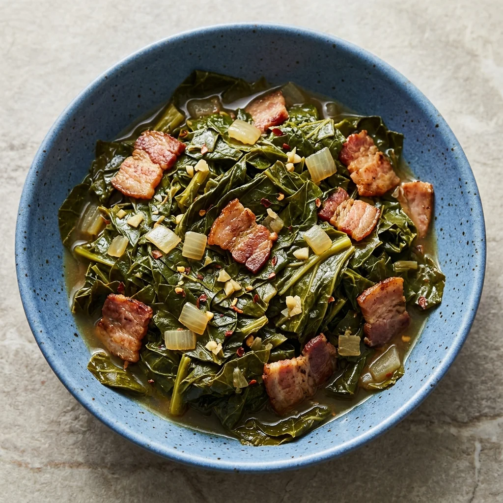 Southern-Style Mustard Greens with Bacon