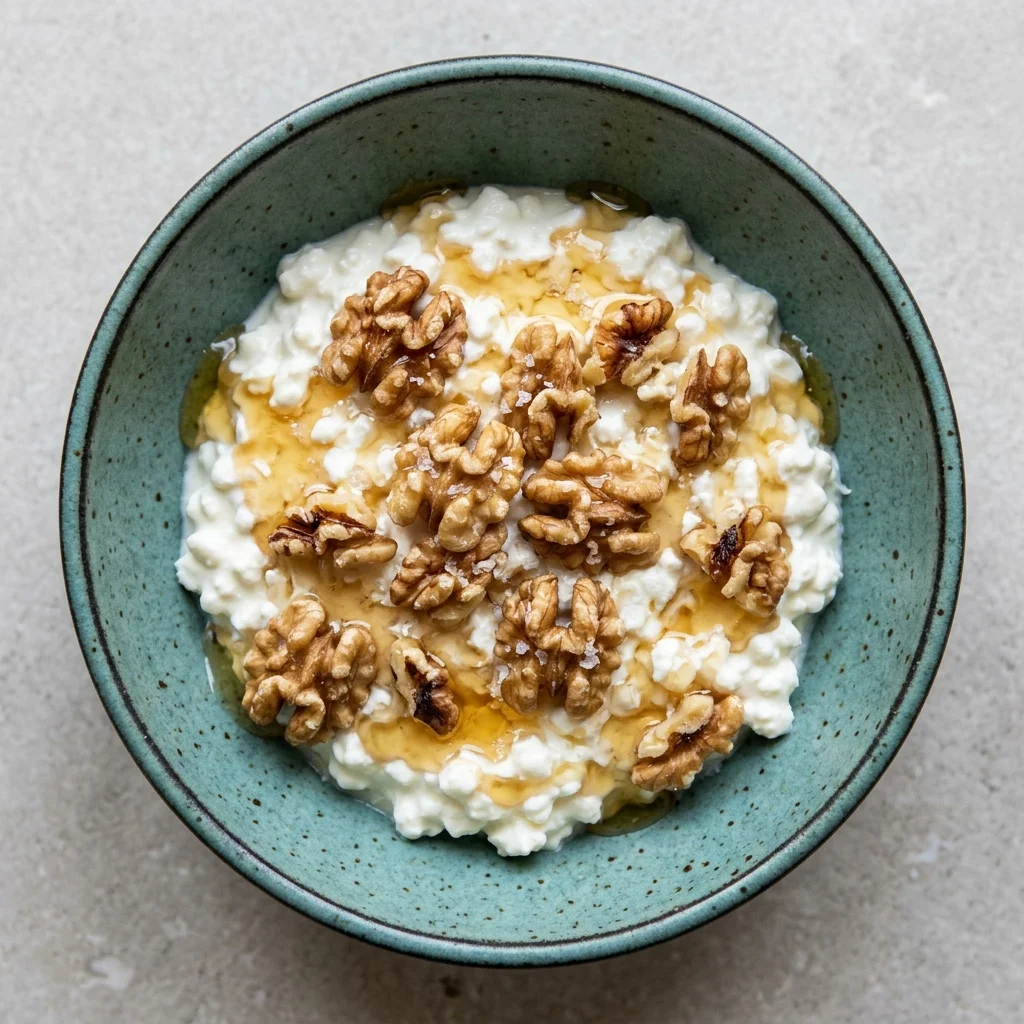 Cottage Cheese with Honey and Walnuts