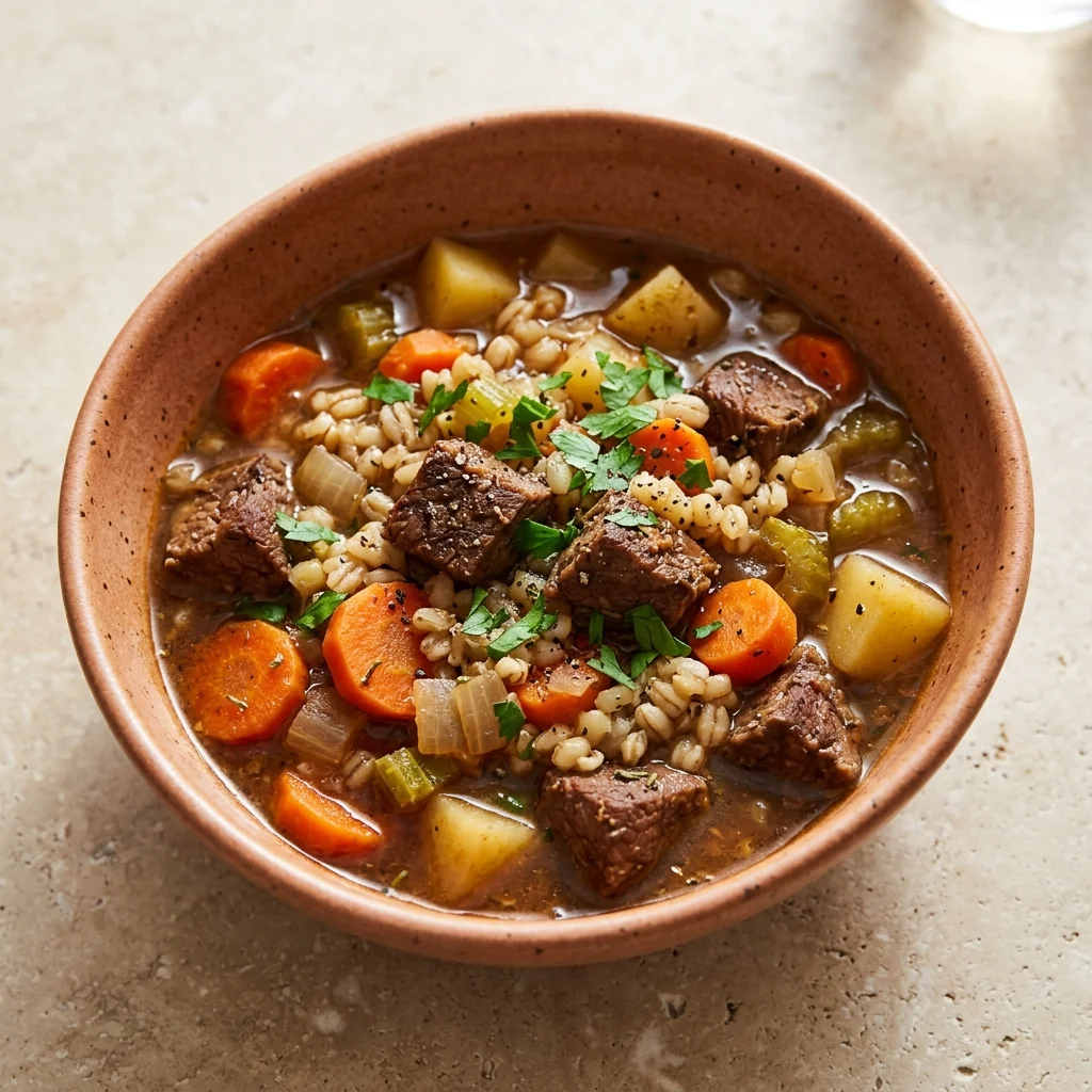 Instant Pot Beef and Barley Soup