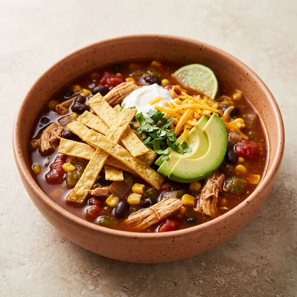 Slow Cooker Chicken Tortilla Soup