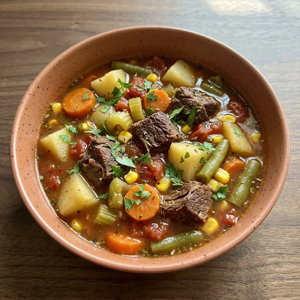 Slow Cooker Vegetable Beef Soup