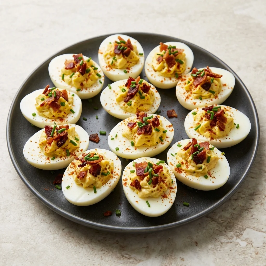 Gluten Free Bacon Chive Deviled Eggs
