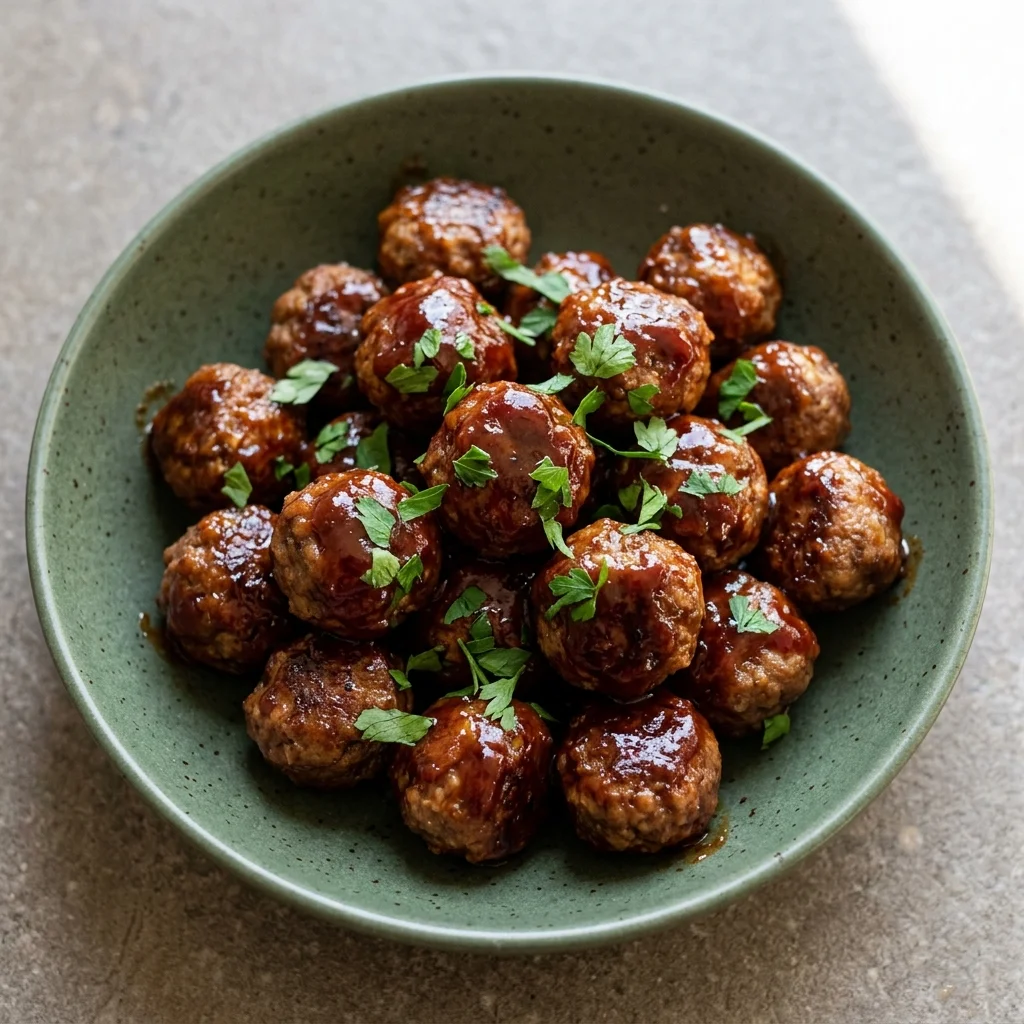 Gluten Free Cocktail Meatballs with Grape Jelly & Chili Sauce
