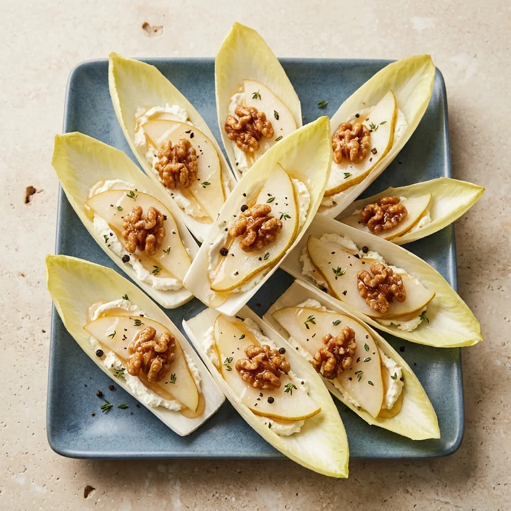 Gluten Free Goat Cheese Pear Endive Boats