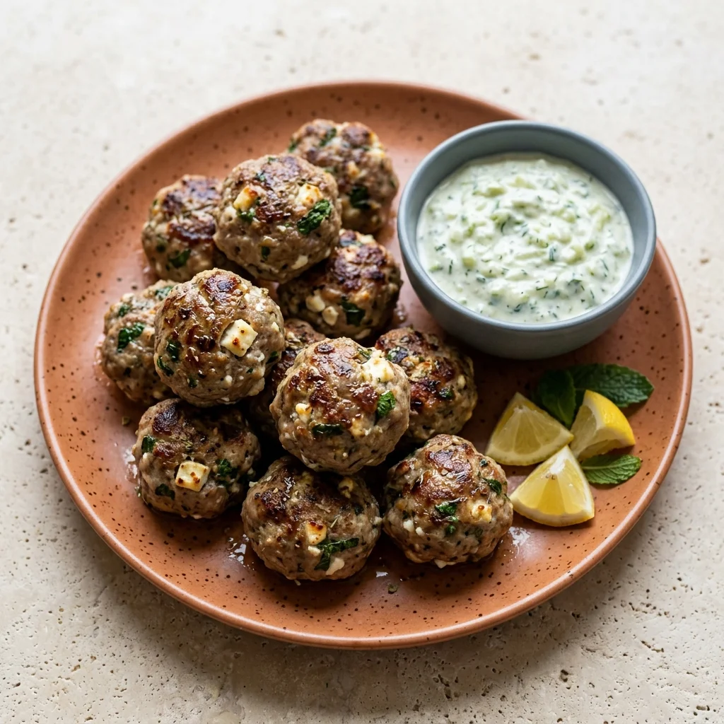 Gluten Free Greek Feta Meatballs