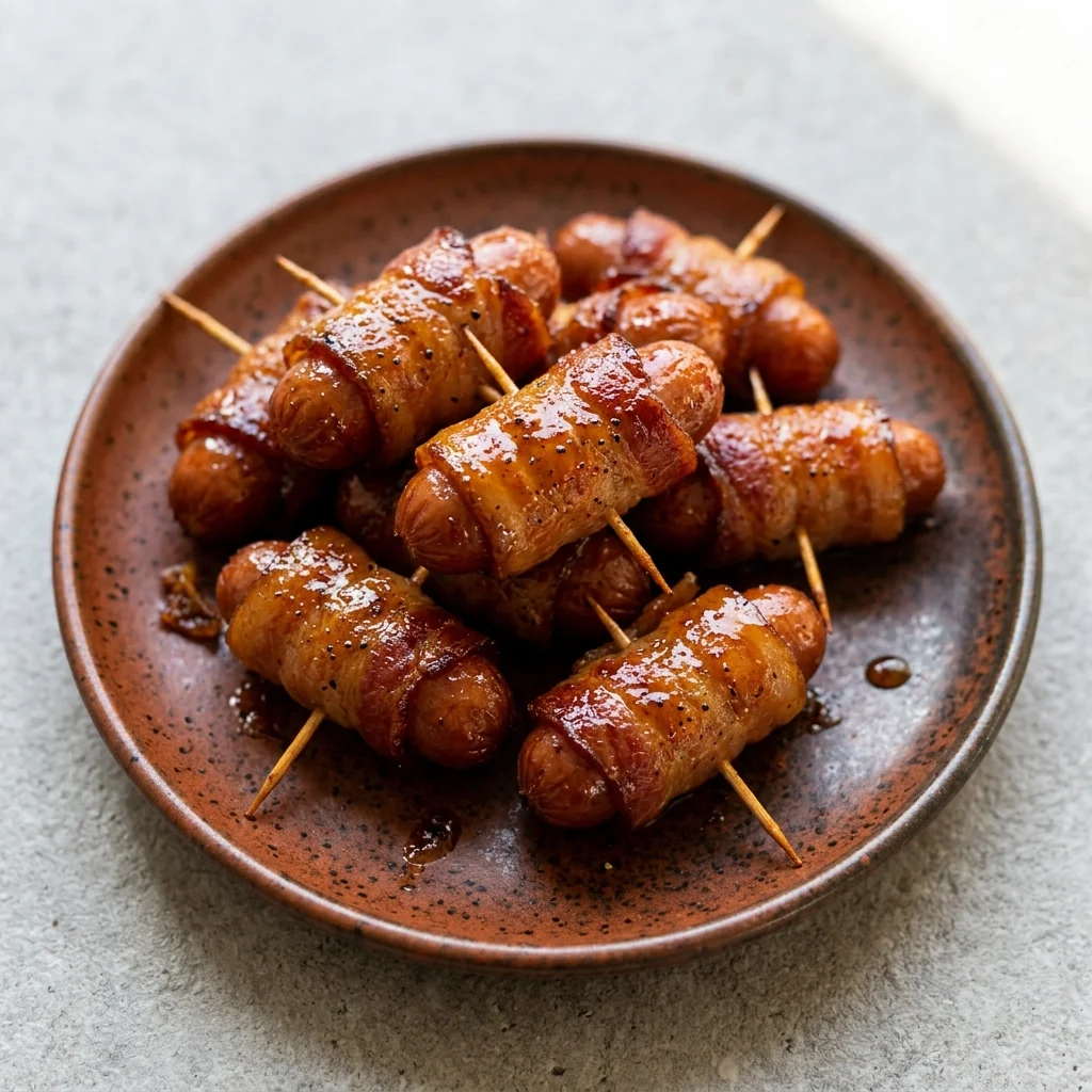 Gluten Free Maple Bacon Wrapped Sausages