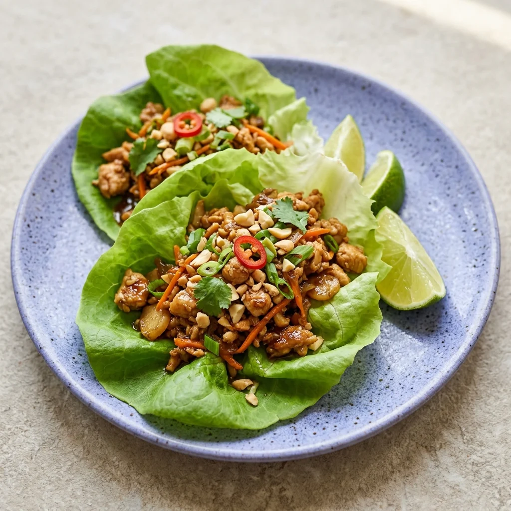 Gluten Free Thai Chicken Lettuce Cups