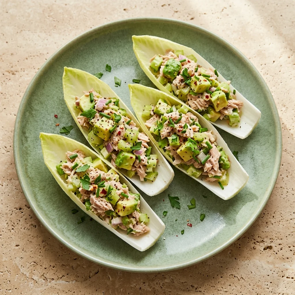 Gluten Free Tuna Avocado Endive Boats
