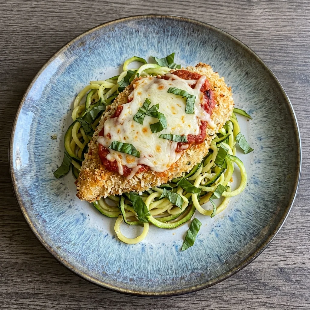 Gluten Free Baked Chicken Parmesan with Zucchini Noodles