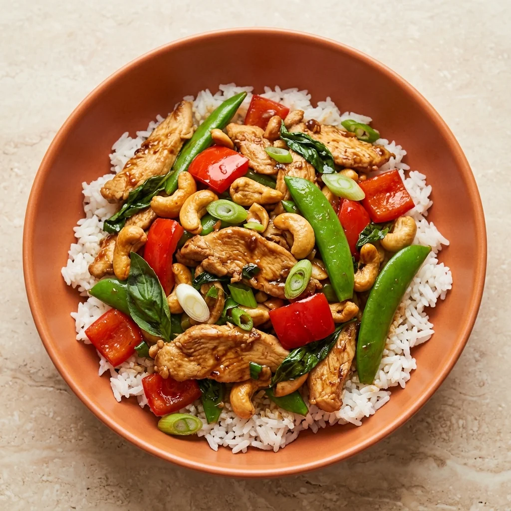 Gluten Free Cashew Basil Chicken Stir-Fry