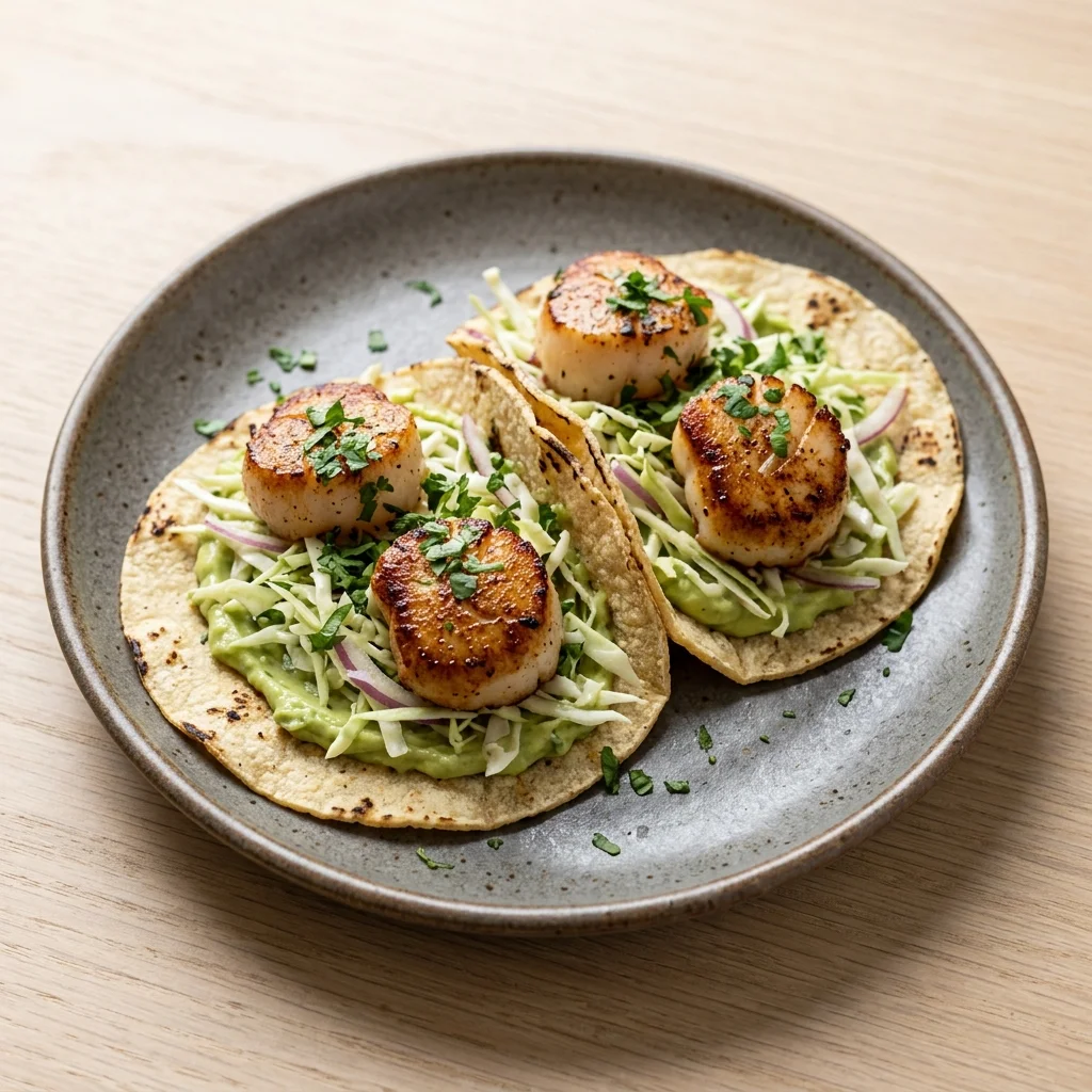 Gluten Free Cilantro-Lime Scallop Tacos