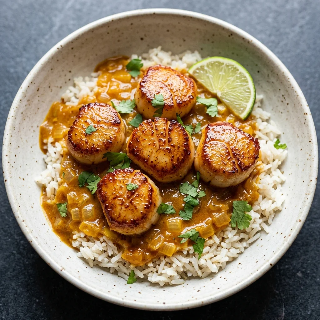 Gluten Free Coconut Curry Scallops