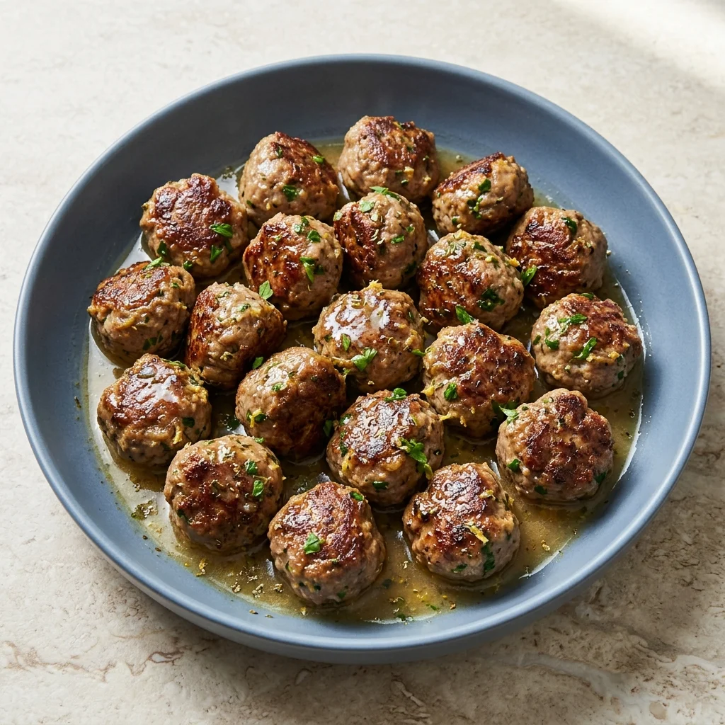 Gluten Free Greek Lemon Beef Meatballs
