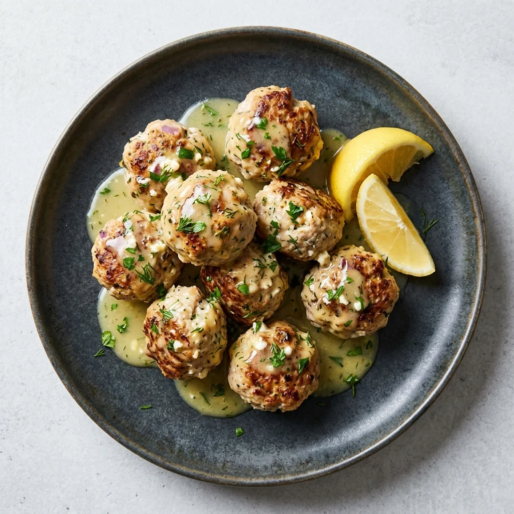 Gluten Free Greek Lemon Turkey Meatballs