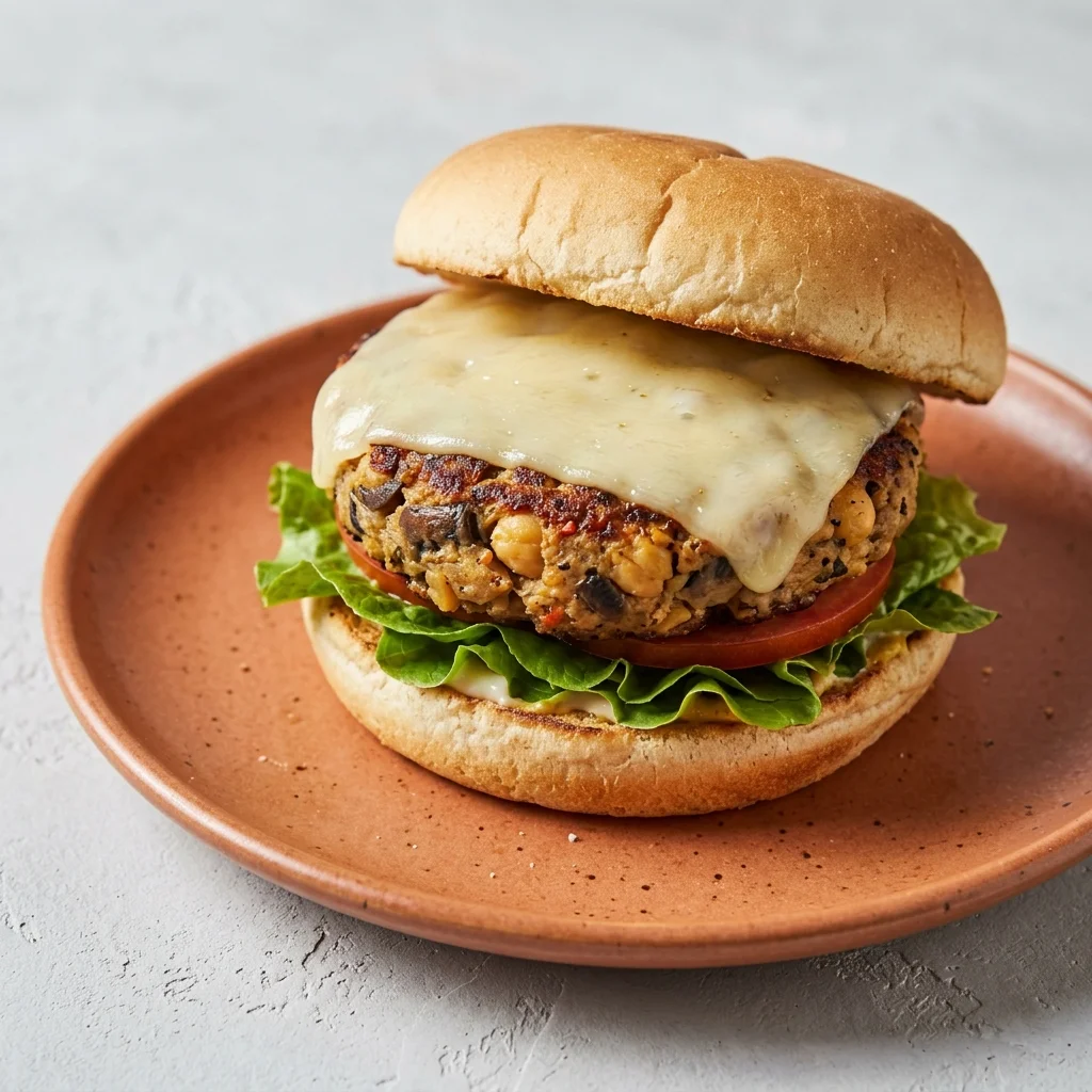 Gluten Free Mushroom Swiss Chickpea Burgers