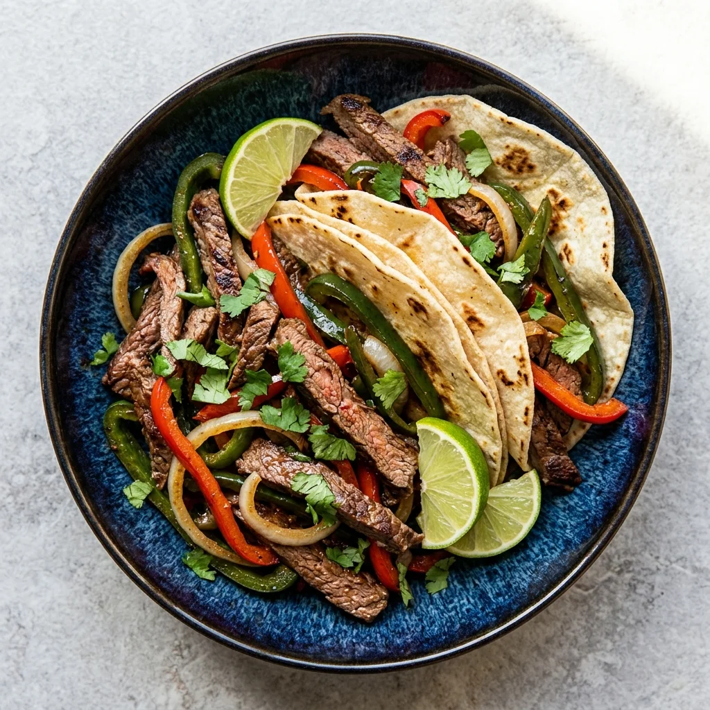 Gluten Free Poblano-Lime Beef Fajitas