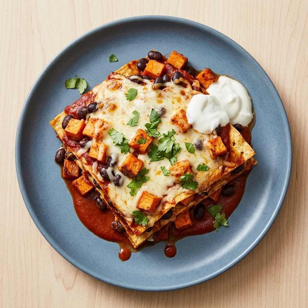 Gluten Free Red Chile Sweet Potato Enchilada Casserole