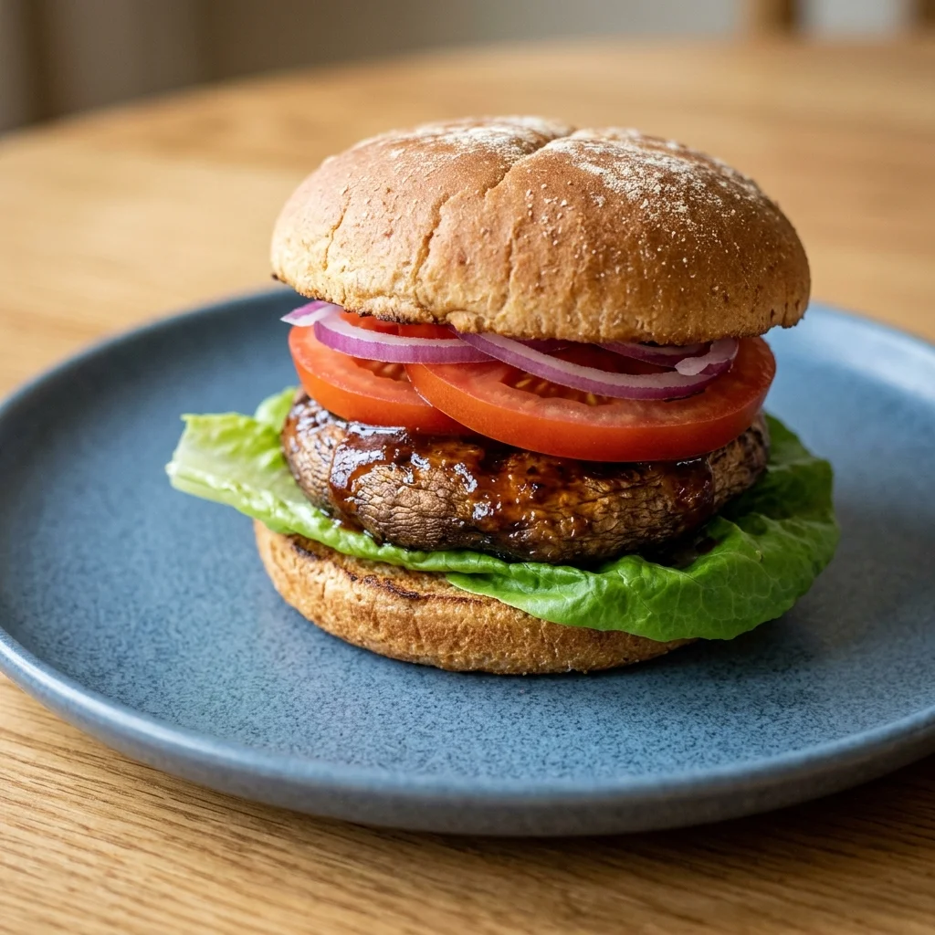 Gluten Free Smoky BBQ Portobello Mushroom Burger