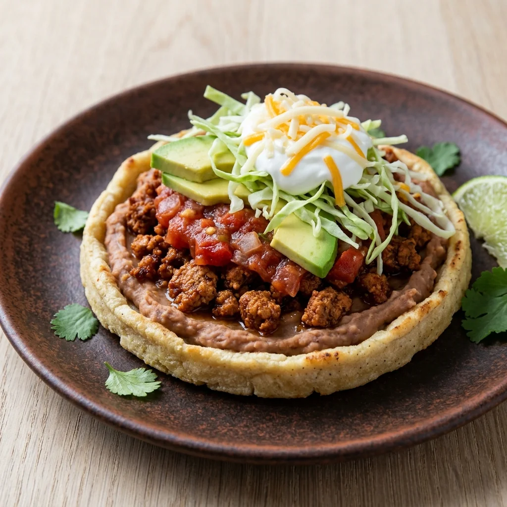 Gluten Free Sopes with Chorizo and Refried Beans