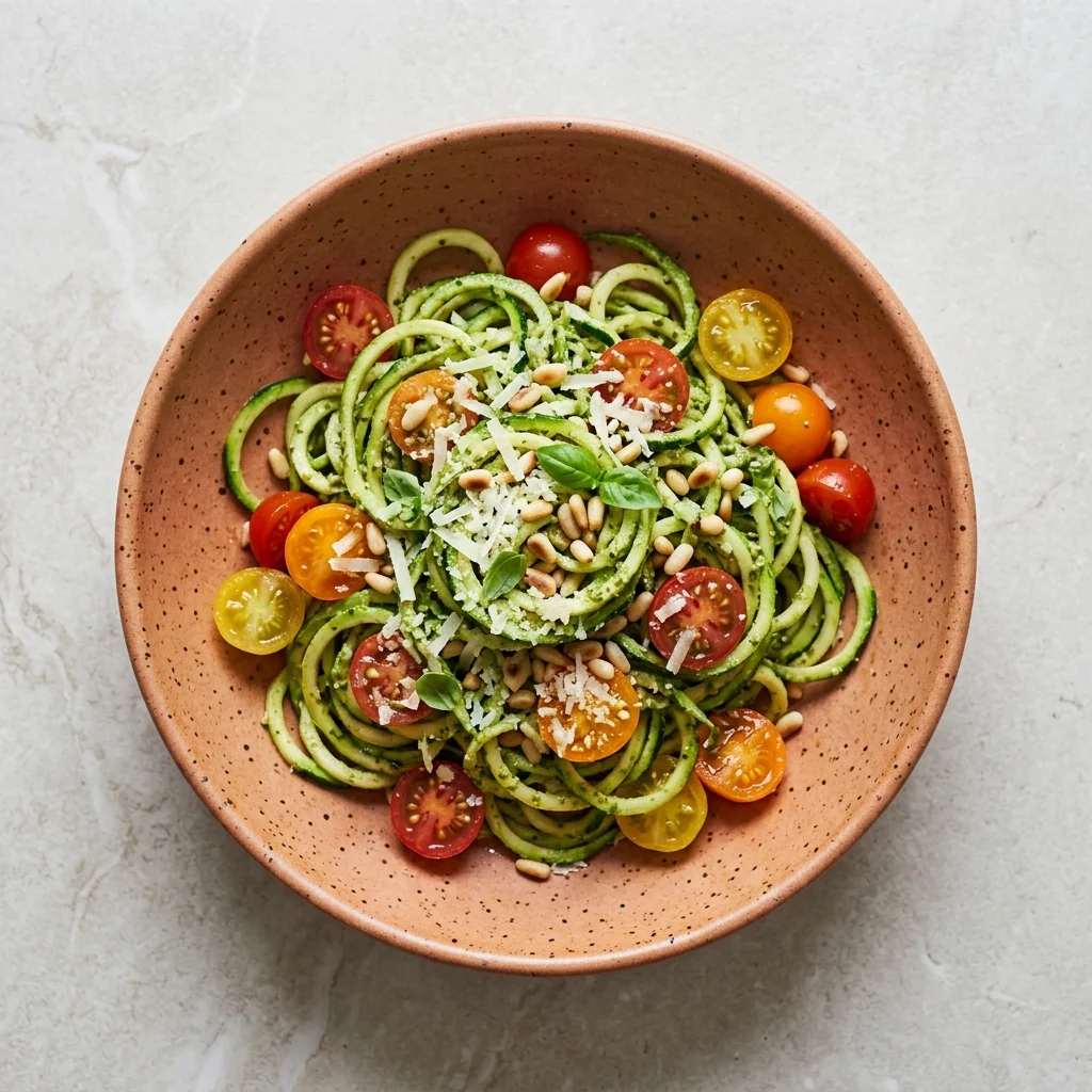 Gluten Free Zucchini Noodles with Pesto