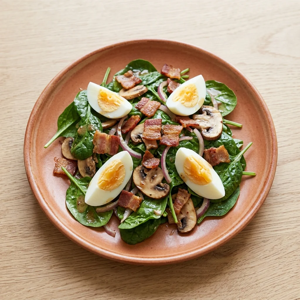 Gluten Free Warm Bacon Spinach Salad