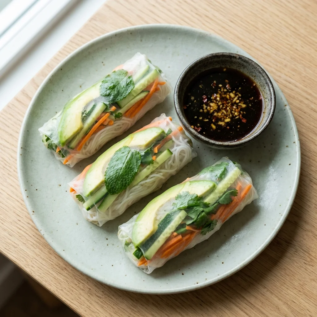 Gluten Free Avocado Cucumber Rice Paper Rolls