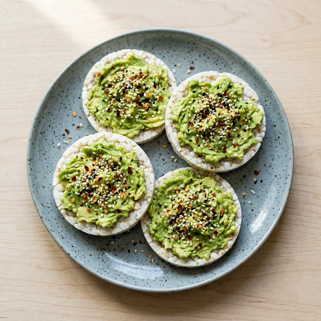 Gluten Free Avocado Everything Rice Cakes