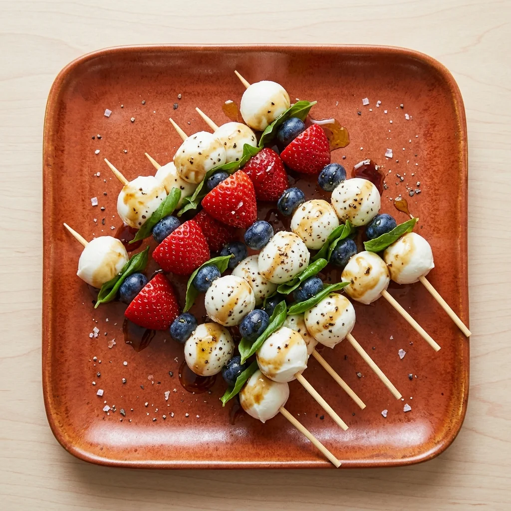 Gluten Free Berry Mozzarella Skewers