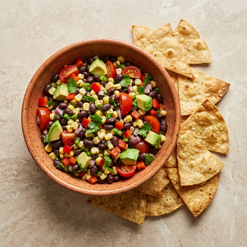 Gluten Free Black Bean Corn Salsa and Chips