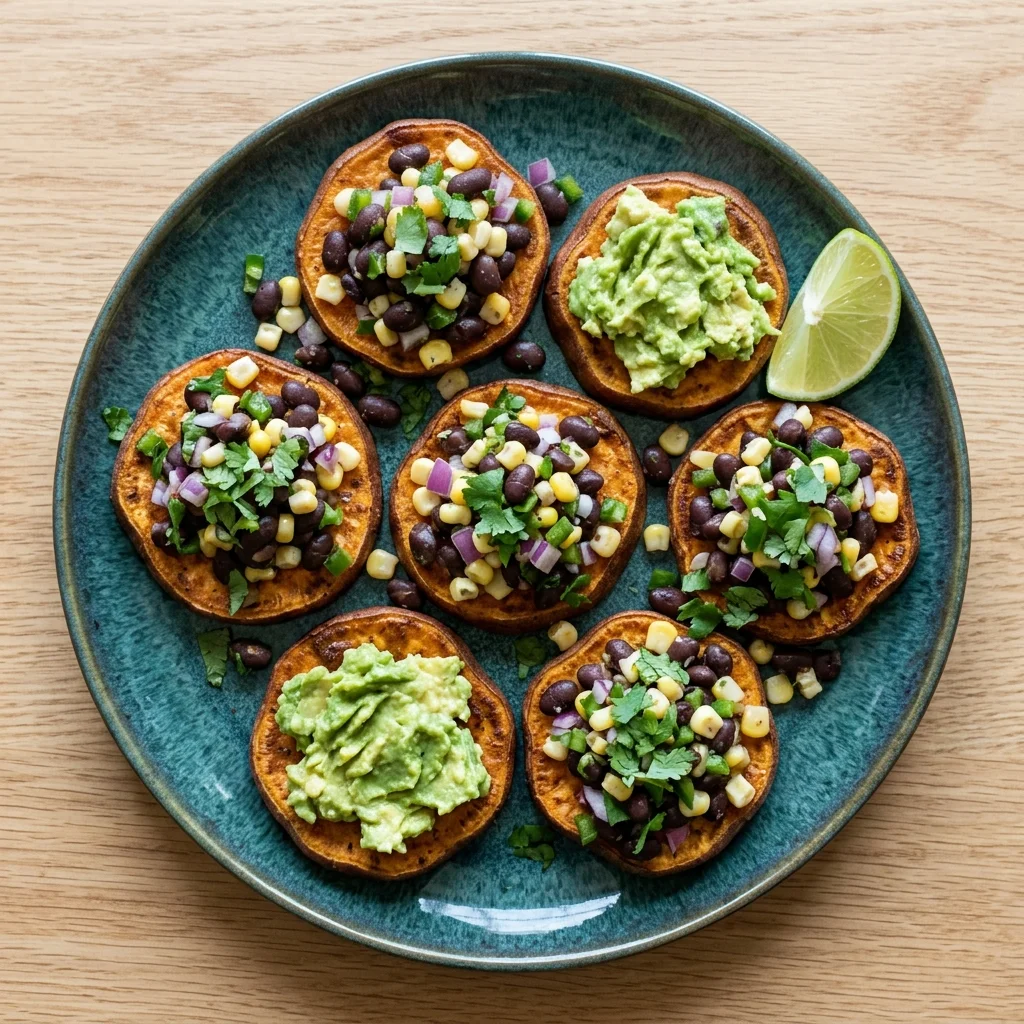 Gluten Free Black Bean Salsa Sweet Potato Toasts