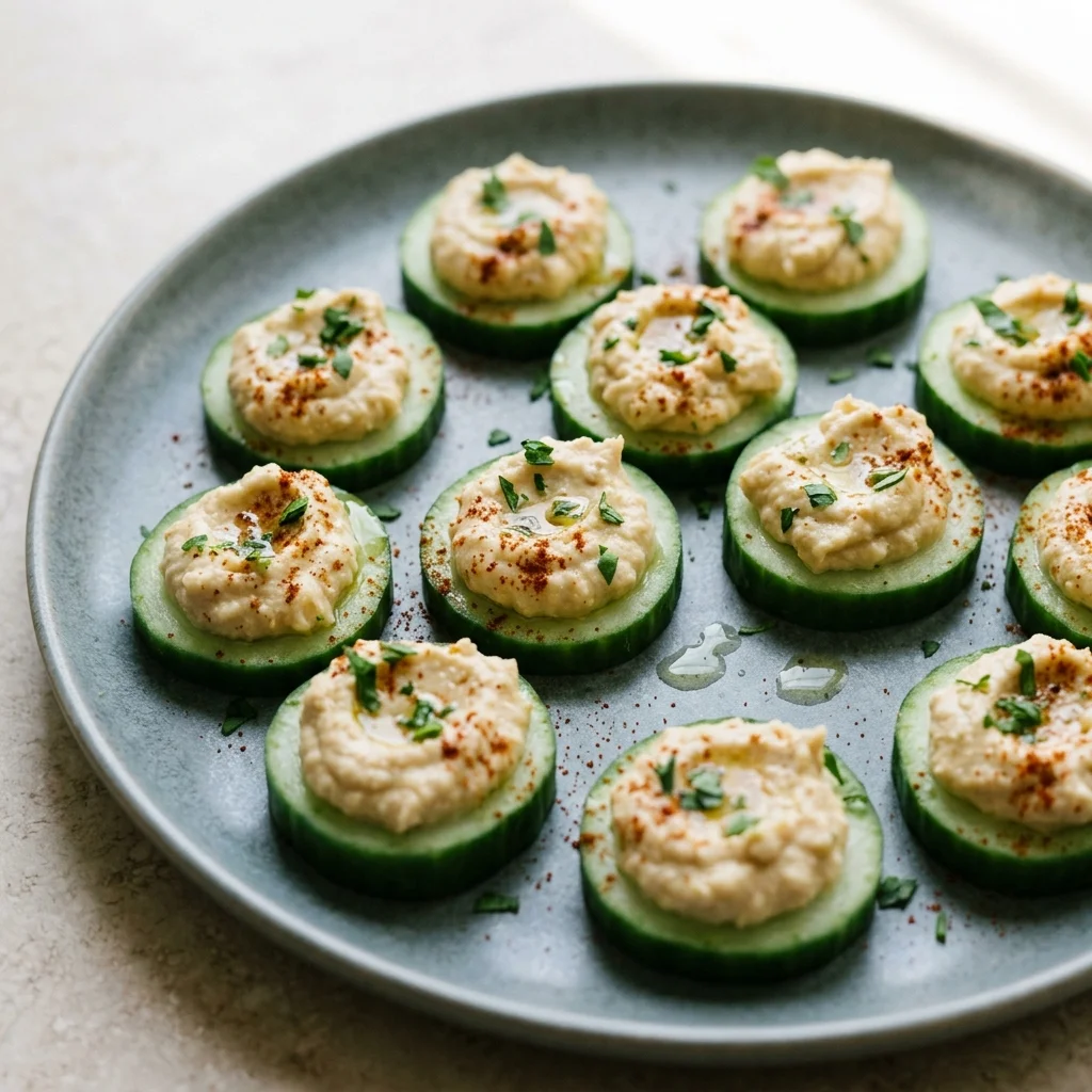 Gluten Free Cucumber Hummus Bites