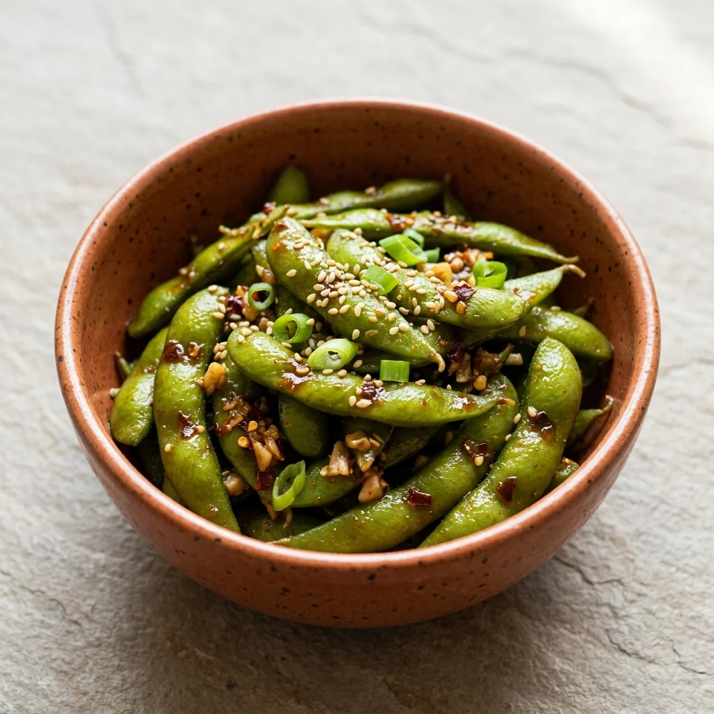 Gluten Free Garlic Chili Edamame
